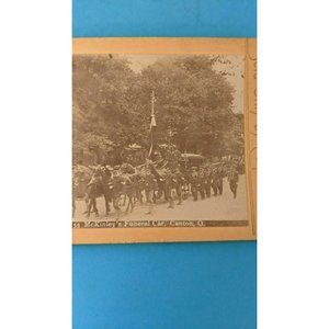 1901 President McKinley Funeral Procession Stereoview Stereoscope 8th Regiment